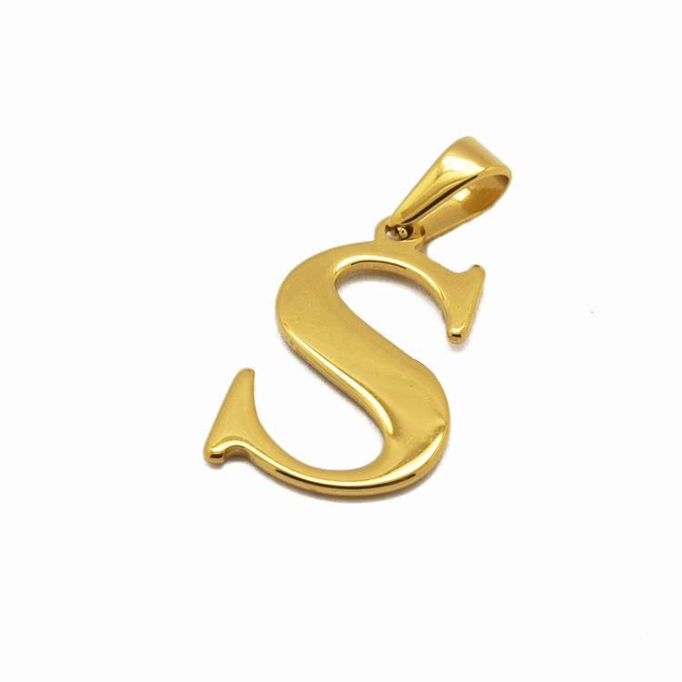 Gold Plated Fashion s Letter Stainless Steel Initial Alphabet Pendant Design