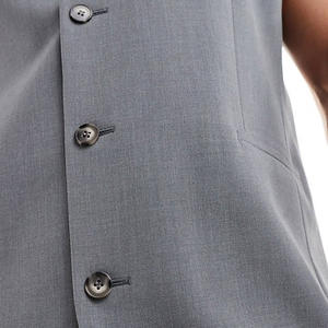 <span class=keywords><strong>Giacca</strong></span> da uomo senza maniche rilassata con <span class=keywords><strong>3</strong></span> <span class=keywords><strong>bottoni</strong></span> con scollo a V intelligente di alta qualità - Product Image 4