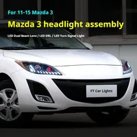Feux de voiture FT pour Mazda 3 Phares 2011-2015 Mise à niveau LED Projecteur Phare Feux de jour Accessoires automobiles