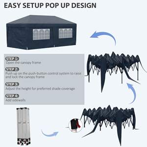 Tente de réception Db Pop Canopy 10 x 19,5 pieds, hauteur réglable, légère, avec parois latérales, utilisation en extérieur quatre saisons - Product Image 5