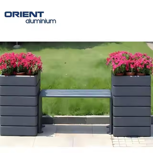 Conception personnalisée pour l'extérieur, <span class=keywords><strong>jardinière</strong></span> en alliage d'<span class=keywords><strong>aluminium</strong></span> métallique, lit de jardin surélevé avec boîtier en <span class=keywords><strong>aluminium</strong></span> anodisé, boîtes à fleurs pour usage domestique - Product Image 5