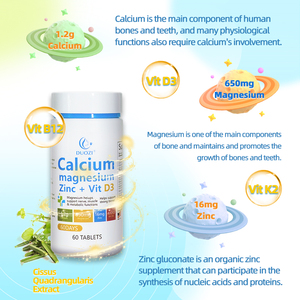 DUOZI OEM Compresse di Zinco, <span class=keywords><strong>Vitamina</strong></span> <span class=keywords><strong>D3</strong></span>, Calcio e Magnesio, 60 Pezzi, per Bambini e Adulti, Migliora Densità Ossea, Immunità e Crescita - Product Image 2