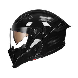 Casco Modular Abatible para Adultos |   Visera Doble, Negro Brillante, Certificación DOT/ECE para Conducción en Carretera y Todoterreno - Product Image 1