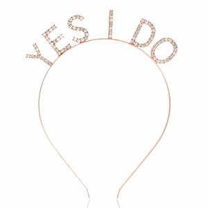 HLC Coroncine Personalizzate con Strass per <span class=keywords><strong>Addio</strong></span> <span class=keywords><strong>al</strong></span> <span class=keywords><strong>Nubilato</strong></span>, <span class=keywords><strong>Accessori</strong></span> per Capelli da Sposa con Scritta YES I DO per la Festa Nuziale - Product Image 2