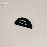 Support d'affichage magnétique en acrylique demi-cercle pour étiquettes de prix, couleurs noir et blanc, inserts de menu remplaçables pour boulangerie ou café