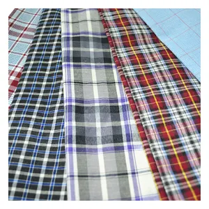 Hot sale High Quality 21S Yarn Dyed 100 Cotton Plaid Flannel Fabric for men's shirt in stock lot