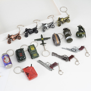 Portachiavi in lega di zinco a tema gaming: granata fumogena, portachiavi per auto, granata a mano, bomba, forme a barile d'olio - Regalo Battle Royale - Product Image 1