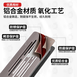 Grille de ventilation respirante en maille avec clip en alliage d'aluminium pour porte d'armoire, design plat double face - Product Image 5