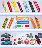 Porte-clés en tissu personnalisé sur mesure avec étiquette imprimée recto-verso, écologique, imprimé UV, patch tissé, étiquettes pour porte-clés