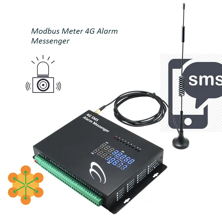 4G 모바일 네트워크를 통한 Modbus 데이터 SMS 게이트웨이 4g 센서 습도 센서 온도 단일 데이터 로거 4G SMS 알람 메신저