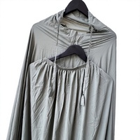 Tapis de prière et ensemble de vêtements de voyage miniatures vert sauge de qualité supérieure à prix de gros avec pochette compacte et porte-clés pour le voyage