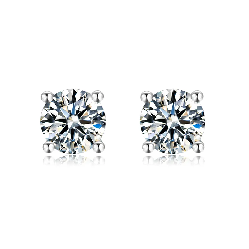 Fashion Ear bob Jewelry 1 carat D Color Diamond Moissanite Hoop Earrings