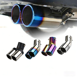 Universele roestvrijstalen uitlaatdemper met dubbele uitlaatpijp voor decoratie en modificatie van de uitlaatpijp - Product Image 2