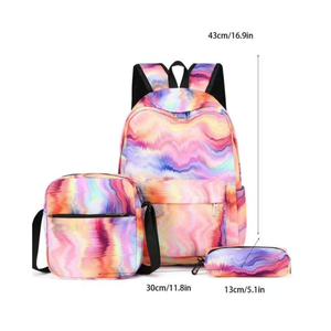 Oxford Cute Multi-color Printed Zipper Backpack Wholesale Lunch <b>Bag</b> and <b>pencil</b> <b>case</b> 3 Pcs Set for Girls Boys School Travel - Product Image 5
