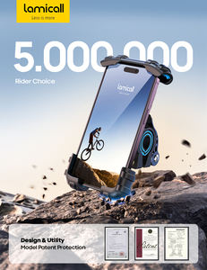 Support de téléphone universel pour moto Lamicall BM02, support de téléphone réglable pour vélo avec verrou de sécurité, fonctionnement à une main, guidon <span class=keywords><strong>GPS</strong></span> - Product Image 6