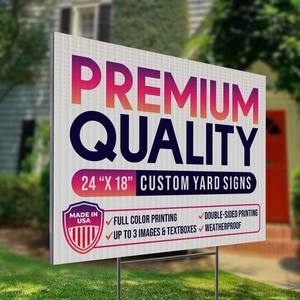 Panneaux de jardin en plastique ondulé Coroplast double face, impression personnalisée du logo, 24x18 pouces, couleur intégrale - Product Image 5