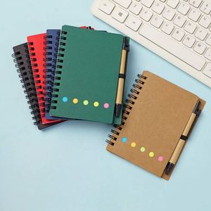 Carnet à spirale en papier kraft multifonction moderne personnalisé avec autocollants et notes adhésives détachables pour étudiants - Product Image 3
