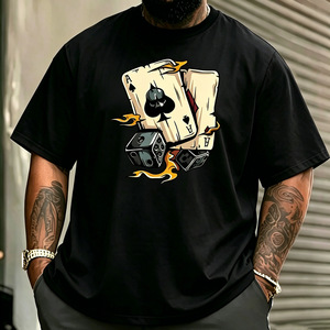 Camiseta gráfica para hombre, 100% algodón, corte holgado, cuello redondo, manga corta, estampada, informal, estilo urbano - Product Image 2