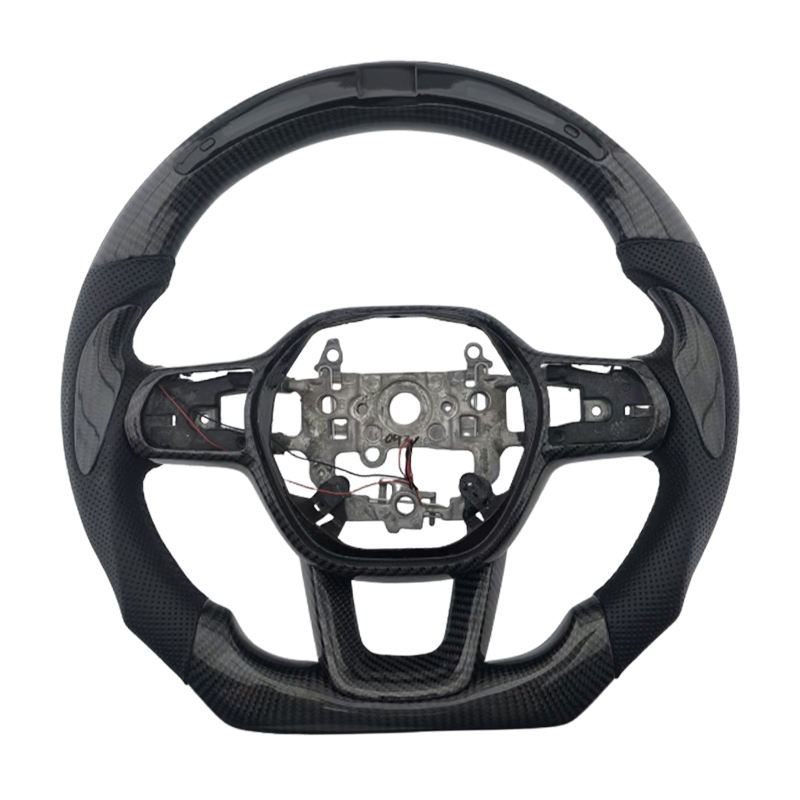 Fibra de Carbono+Cuero Perforado+LED+Empuñadura