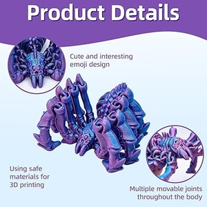 3D Printed Articulated Skeleton <b>Spider</b> Fidget Toy Flexible Tarantula Sensory Desk Toy 17cm - Product Image 4