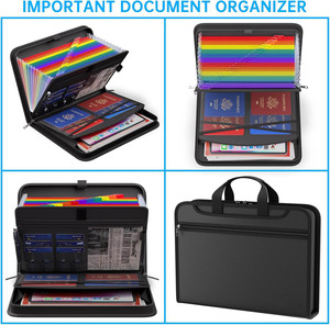 Accordion tập tin Organizer 25-Pocket chống cháy mở rộng thư mục xử lý nhãn lưu trữ đầy màu sắc cho A4 thư tài liệu xách tay - Product Image 6