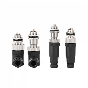 Conector WBO 3/5/6/8 pinos M8 M12 Conector de cabo Fix parafuso circular Conectores M8 ABD Código 4 Pinos Conector M8 à prova d'água