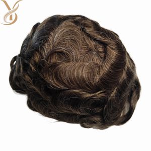 Parrucchino per <span class=keywords><strong>Uomo</strong></span> in <span class=keywords><strong>Capelli</strong></span> Umani Indiani Remy HD 8x10 Pollici, Sostituzione <span class=keywords><strong>Capelli</strong></span> Naturale Marrone Scuro - Product Image 2