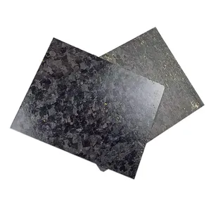 Hot selling forged composite carbon fiber plate mixed copper powder marble carbon fiber sheet with golden foil