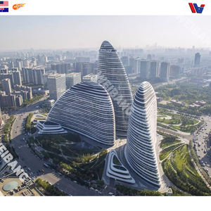 Panneaux de mur-rideau extérieur en aluminium à double courbure ignifugés, architecture moderne personnalisée pour centre commercial et hôtel - Product Image 6