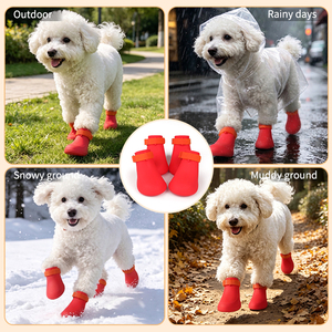 Nouvelles chaussures imperméables en silicone <span class=keywords><strong>pour</strong></span> <span class=keywords><strong>chien</strong></span> avec sangles, antidérapantes, <span class=keywords><strong>bottes</strong></span> de pluie <span class=keywords><strong>pour</strong></span> <span class=keywords><strong>chien</strong></span> d'extérieur, chaussures confortables de luxe <span class=keywords><strong>pour</strong></span> animaux de compagnie, <span class=keywords><strong>pour</strong></span> chats et chiens - Product Image 3