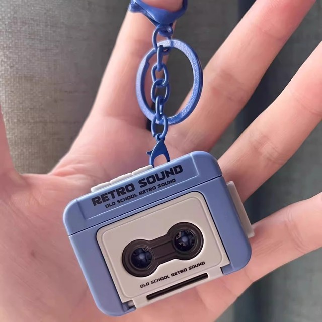 Creative Retro Sound Tape Recorder Keychain Pendant Popular PVC Decompression Bag Pendant Small Gift Wholesale