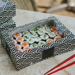 LOKYO กล่องกระดาษห่อ<span class=keywords><strong>ซูชิ</strong></span>แบบใช้แล้วทิ้ง,บรรจุภัณฑ์ย่อยสลายได้โลโก้แบบกำหนดเอง - Product Image 4