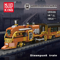 Mould King 12046 Nouveau Train Électrique Steampunk Urbain – Kits de Modélisme MOC en Briques – Puzzle pour Adultes – Cadeaux de Noël – Ensembles de Blocs de Construction