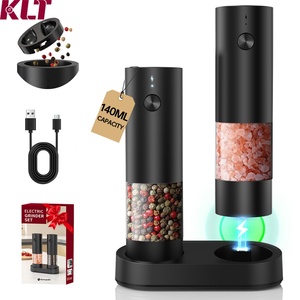 Molinillo de pimienta recargable por USB, juego de molinillos eléctricos de sal y pimienta, molinillo eléctrico recargable de especias, sal y pimienta - Product Image 1
