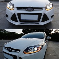Conjunto de Faros LED para Ford Focus MK3 12-14, Modificados con Doble Proyector, DRL, Señal de Giro Secuencial, Lámpara Delantera, Plug and Play