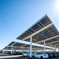 HBGenix : Nouveaux abris solaires et garages étanches, durée de vie 20-25 ans, résistance au vent 60 m/s et charge de neige 1,4 KN/m², supports solaires
