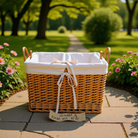 Panier de rangement en osier fait main, panier de rangement de bureau en saule et rotin, bac de rangement pour articles divers de cuisine