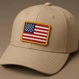 Écusson de drapeau américain de haute qualité insigne brodé avec bordure dorée Patch de veste tactique mili-goudronneux à repasser ou à coudre patriotique - Product Image 2