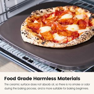 Piedra para <span class=keywords><strong>Pizza</strong></span> de <span class=keywords><strong>12</strong></span> x 11 x 0.47 Pulgadas, de Cordierita Cerámica, Resistente, Antiadherente, Diseño Único, Lavado a Mano (Negro) - Product Image 3