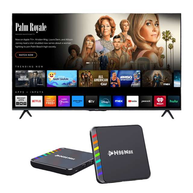 H96MAX 4K Streaming Media Player HD Playback Set Top Box 4+64GB TV Box Unique Styling Design