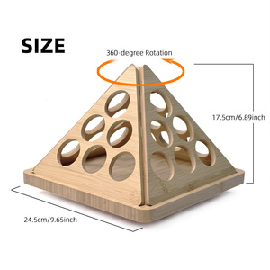 Organizador de cápsulas de café de bambú, forma triangular giratoria, estante de almacenamiento de una sola capa para cápsulas K-Cup - Product Image 2