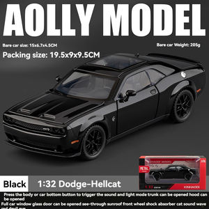 รถโมเดลโลหะ XHD Challenger Charger SRT Diecast ขนาด 1:32 พร้อมโช้คอัพจำลอง เสียงและไฟ ประตูเปิดได้ ระบบดึงหลังวิ่งได้ - Product Image 5