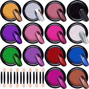 Poudre miroir arc-en-ciel scintillante de luxe pour nail art, effet vague d'eau magique solide, vente en gros transfrontalière directe usine - Product Image 4