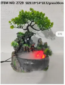 Fonte de água de mesa estilo chinês Feng Shui, fonte decorativa chinesa de resina para decoração de mesa