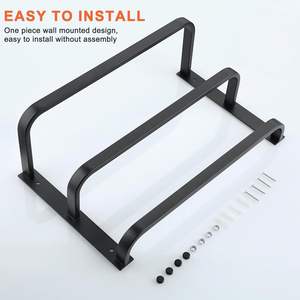 Porte-serviettes mural moderne noir mat, étagère à serviettes à 5 niveaux pour salle de bain - Product Image 4