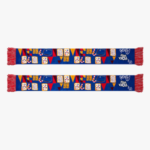 Écharpe de football <span class=keywords><strong>Scarpa</strong></span> Da Calcio, qualité excellente, acrylique jacquard, slogan du club de football, tricotée, longue, avec pompons, écharpe pour supporters de football - Product Image 3