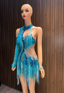 Vestido ajustado de manga larga con un solo hombro para mujer, tela de poliéster con pedrería de alta gama, vestido de fiesta. - Product Image 5