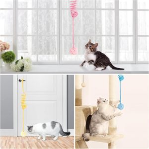 Jouet interactif pour chat avec ressort, peluche, boule de poils et plumes, jouet de sport interactif pour chats - Product Image 4
