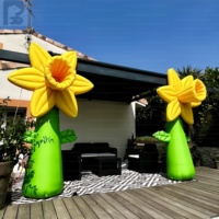 Modèle de fleur géante gonflable personnalisée de 2 m en forme de tournesol, pour publicité suspendue, décoration de mariage, événement, scène, festival, fête