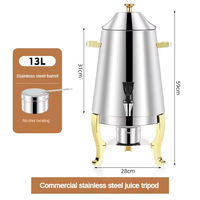 Distributeur d'eau chaude commercial pour buffet distributeur de lait thermos à thé urne à café en acier inoxydable cuivre doré